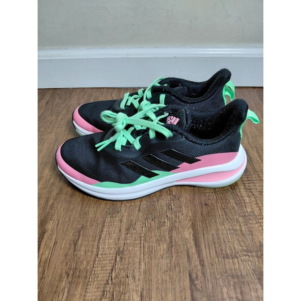 Adidas Duramo Kids Size 4.5Y Black Pink Green